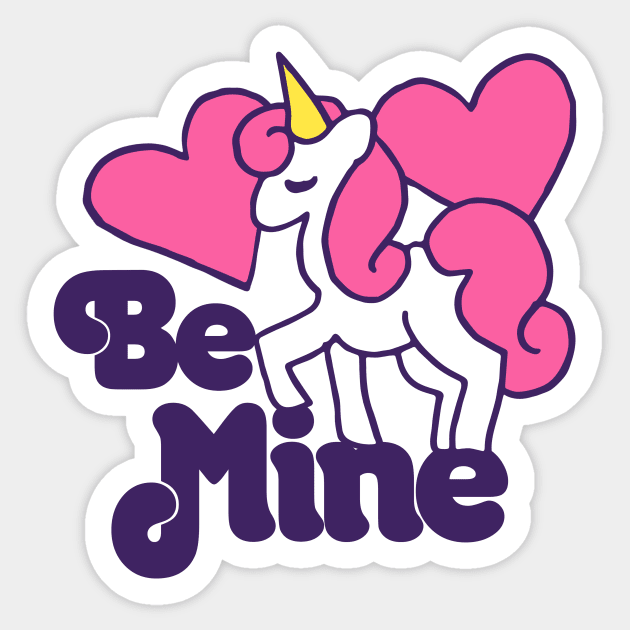 Be Mine Unicorn Sticker by bubbsnugg